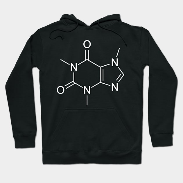 Caffeine Molecule Coffee Lovers Funny Gift Hoodie by amitsurti